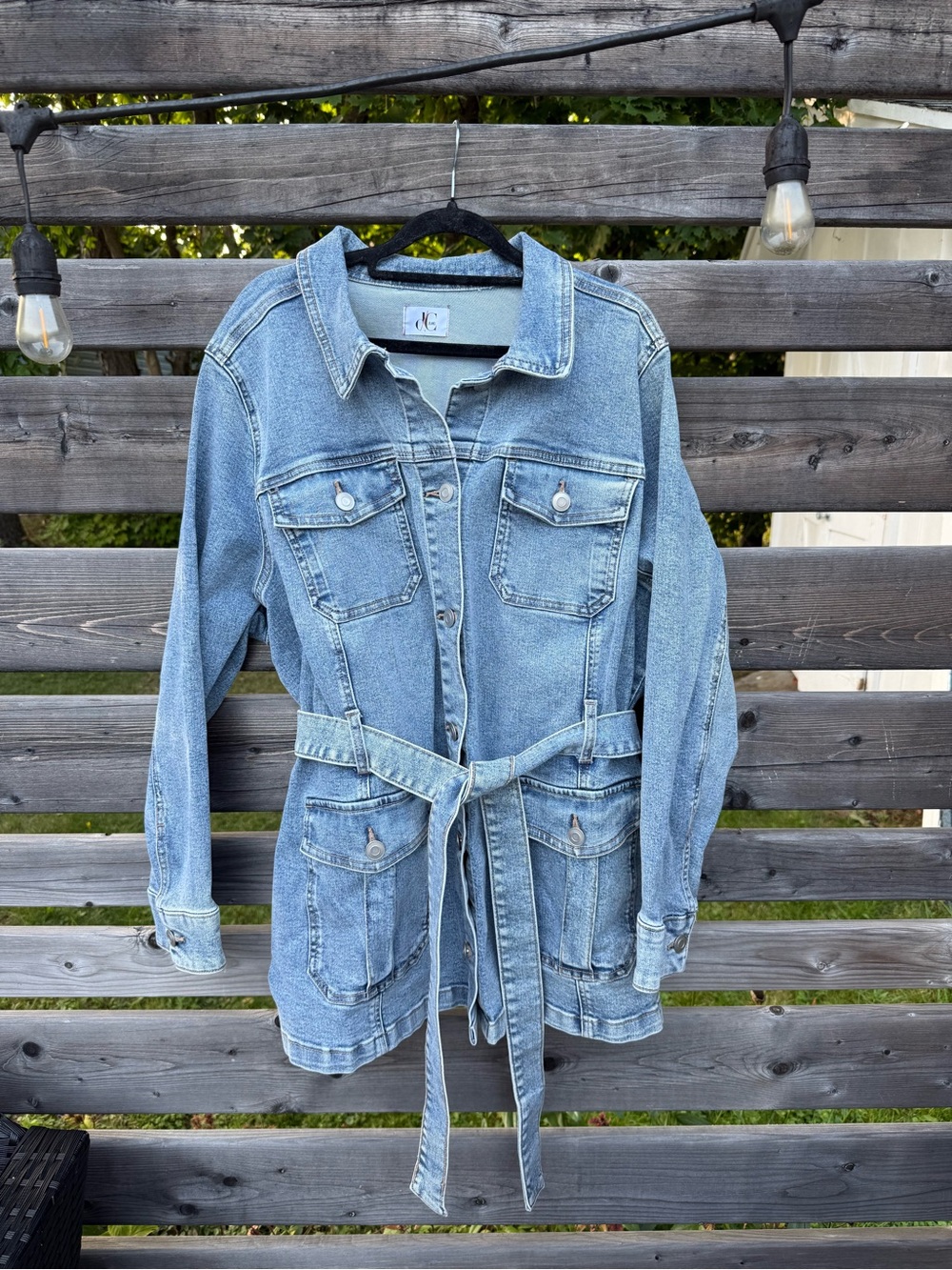 Penningtons Light Blue Denim Jacket with Tie Belt